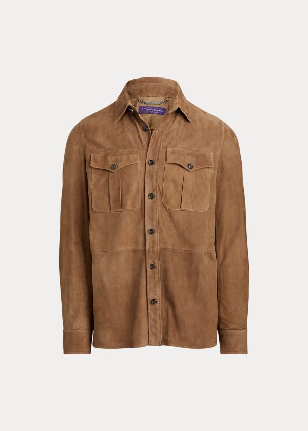 Men's Ralph Lauren Suede Overshirt | 518932CJV